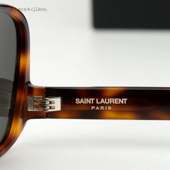 Saint Laurent Men Sunglasses Havana Black Square SL652/F SOLACE 002 BRAND NEW - Picture 6 of 13
